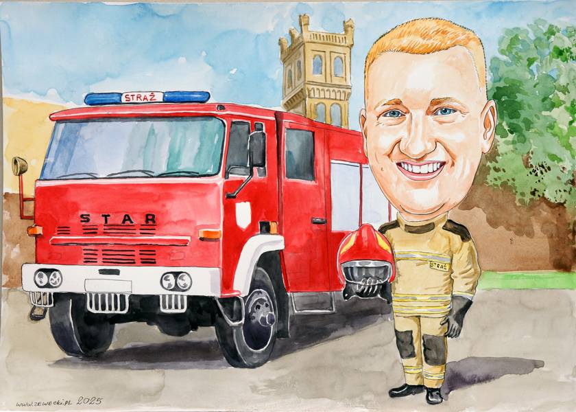 karykatura ze zdjęcia