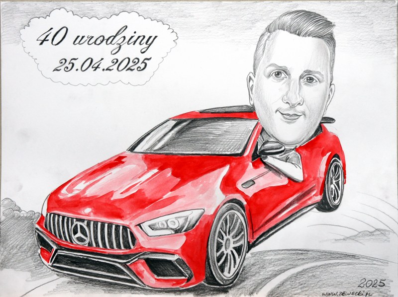 karykatura na 40 urodziny